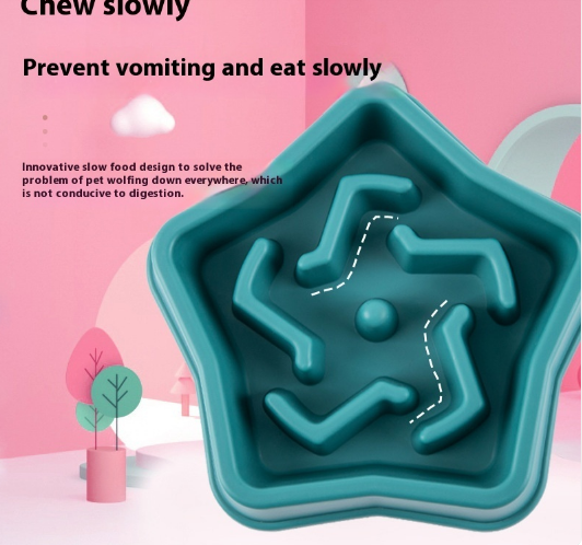 Petora99 Slow Feed Anti-Gulp Bowl — Star Design for Healthy Eating