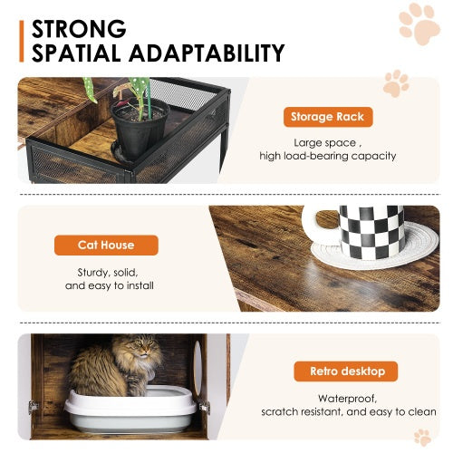 Petora99 Double Cat Litter Box Enclosure — Furniture Cabinet for 2 Cats