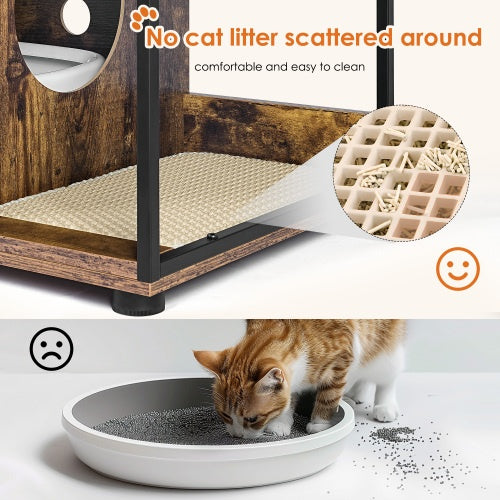 Petora99 Double Cat Litter Box Enclosure — Furniture Cabinet for 2 Cats